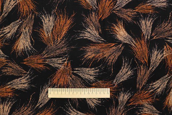 Трикотаж "Модал" принт/кораллово-розовый на черном 3599-PY/D#3/C#3