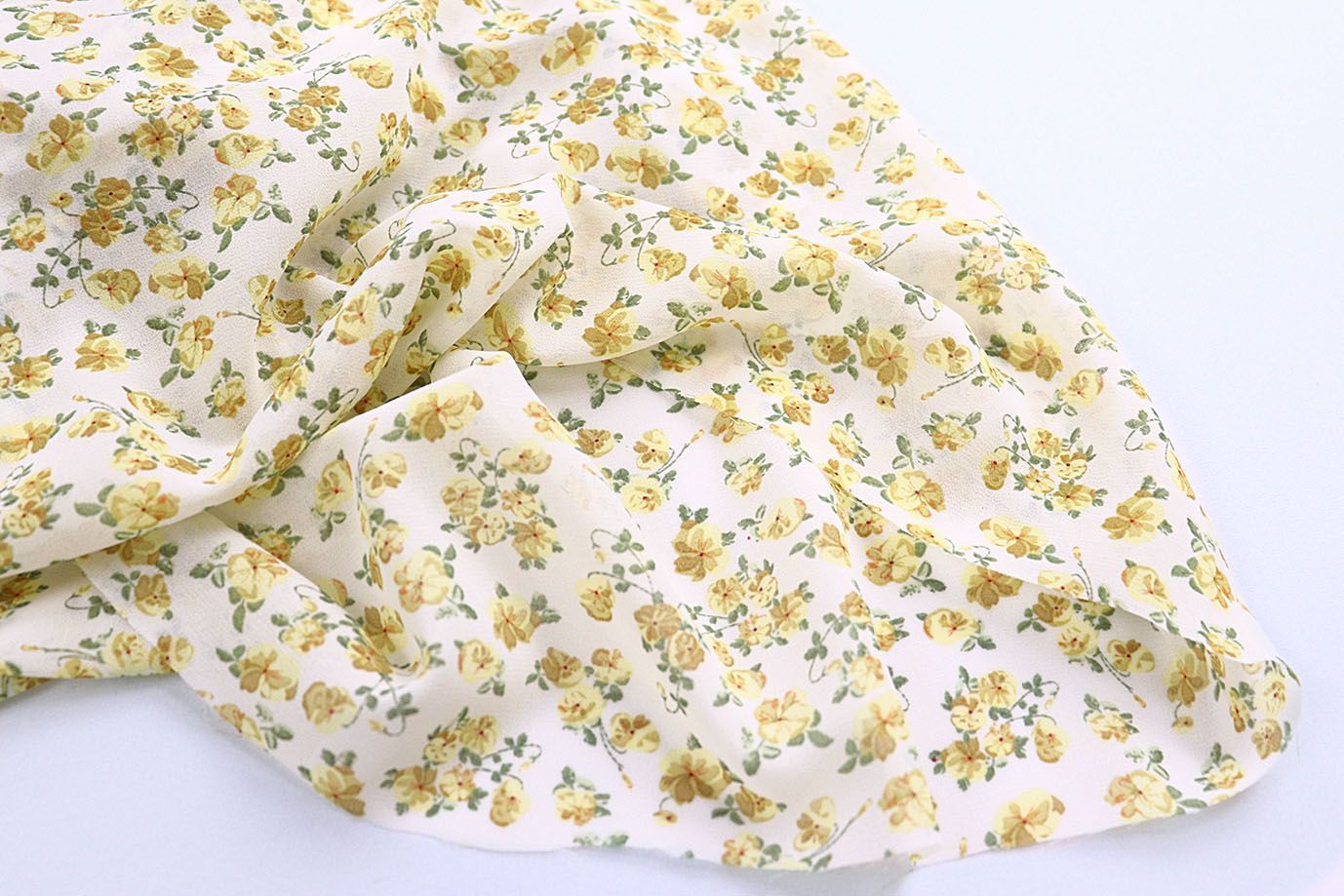 Шифон принт/цветы желтые на молочном 4247-PY/D#4/C#2