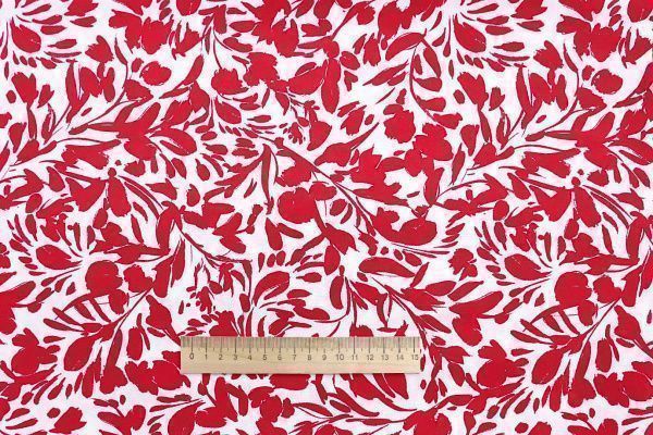 Штапель принт/цветы красные на белом 3892-PY/D#11/C#5