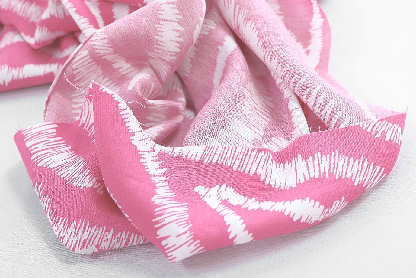 Штапель принт/бело-розовый 1374-PY/D#15/C#5