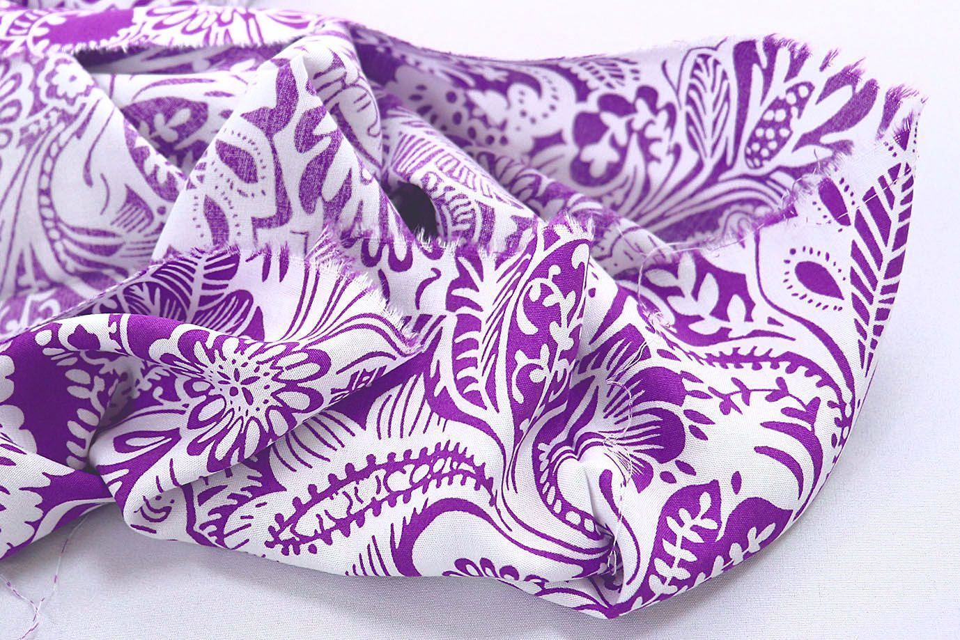 Штапель принт/узор белый на фиолетовом 1374-PY/D#39/C#8