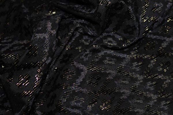 Сетка флок с люрексом/черный SYM-5617M/D#HAE-3B/C#2