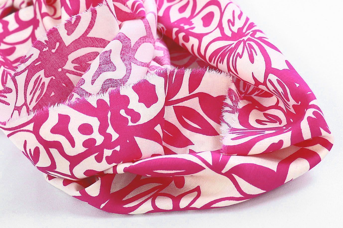 Штапель принт/цветы малиновые на белом 1374-PY/D#29/C#5