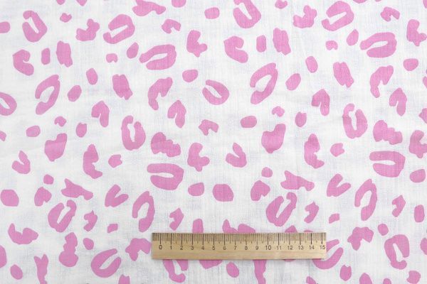 Муслин принт/розовый на белом 1393-PY/D#10/C#3