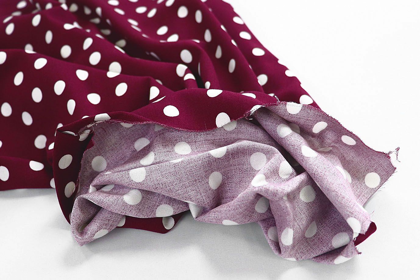 Штапель принт/горох белый на бордовом 2393-PY/C#9