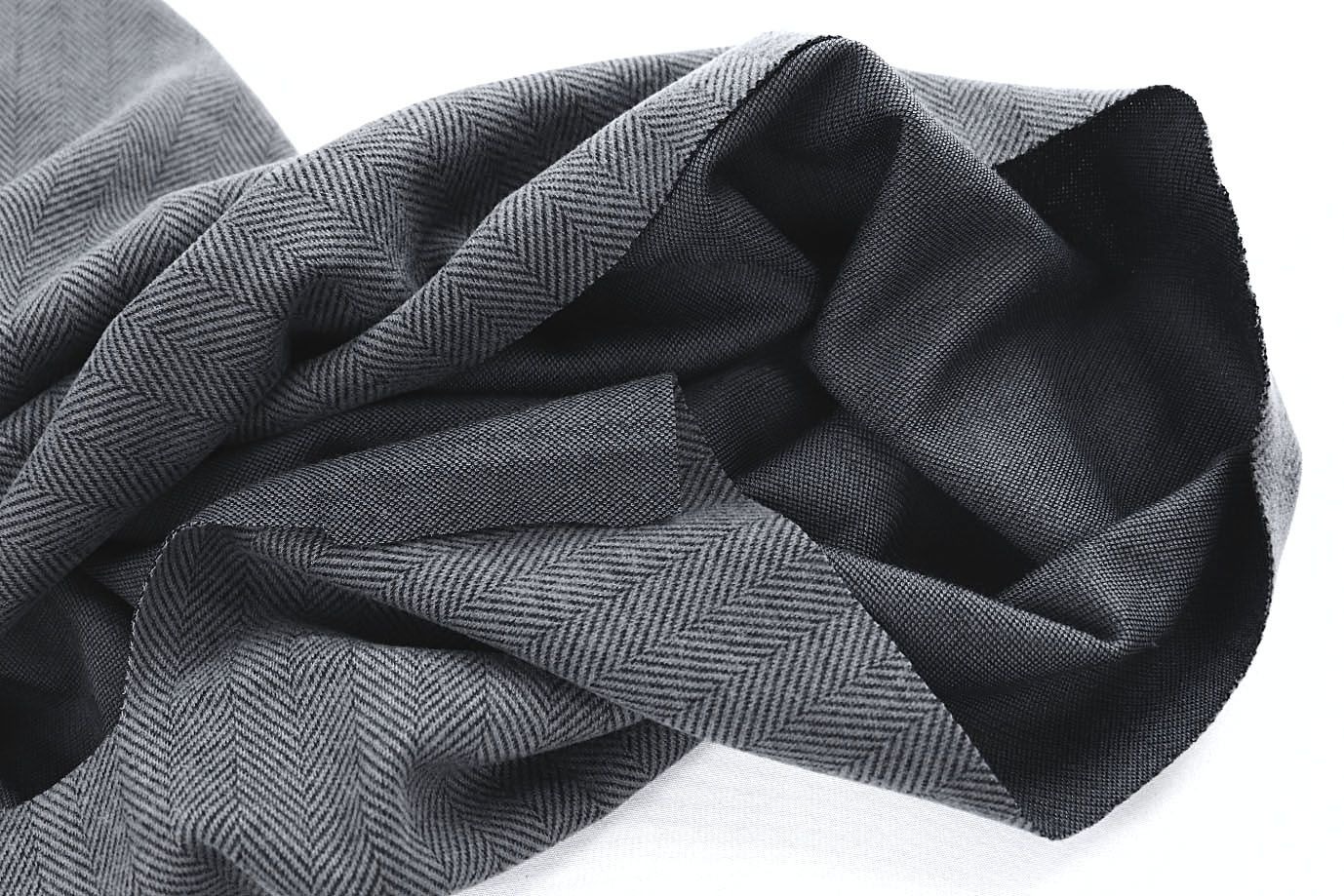 Пальтовый трикотаж "Елочка"/серый 3997-PY/C#1