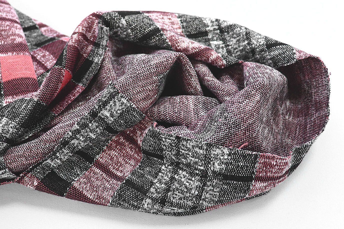 Трикотаж жаккард принт/клетка розово-серая 3257-22-PY/D#10/C#1