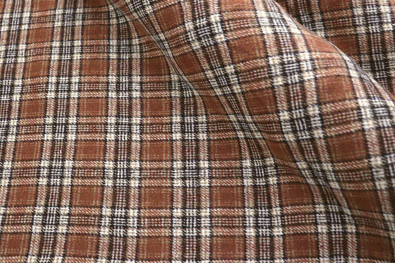 Пальтовая ткань принт/клетка черно-коричневая AP210901069/D#417-21109/C#5