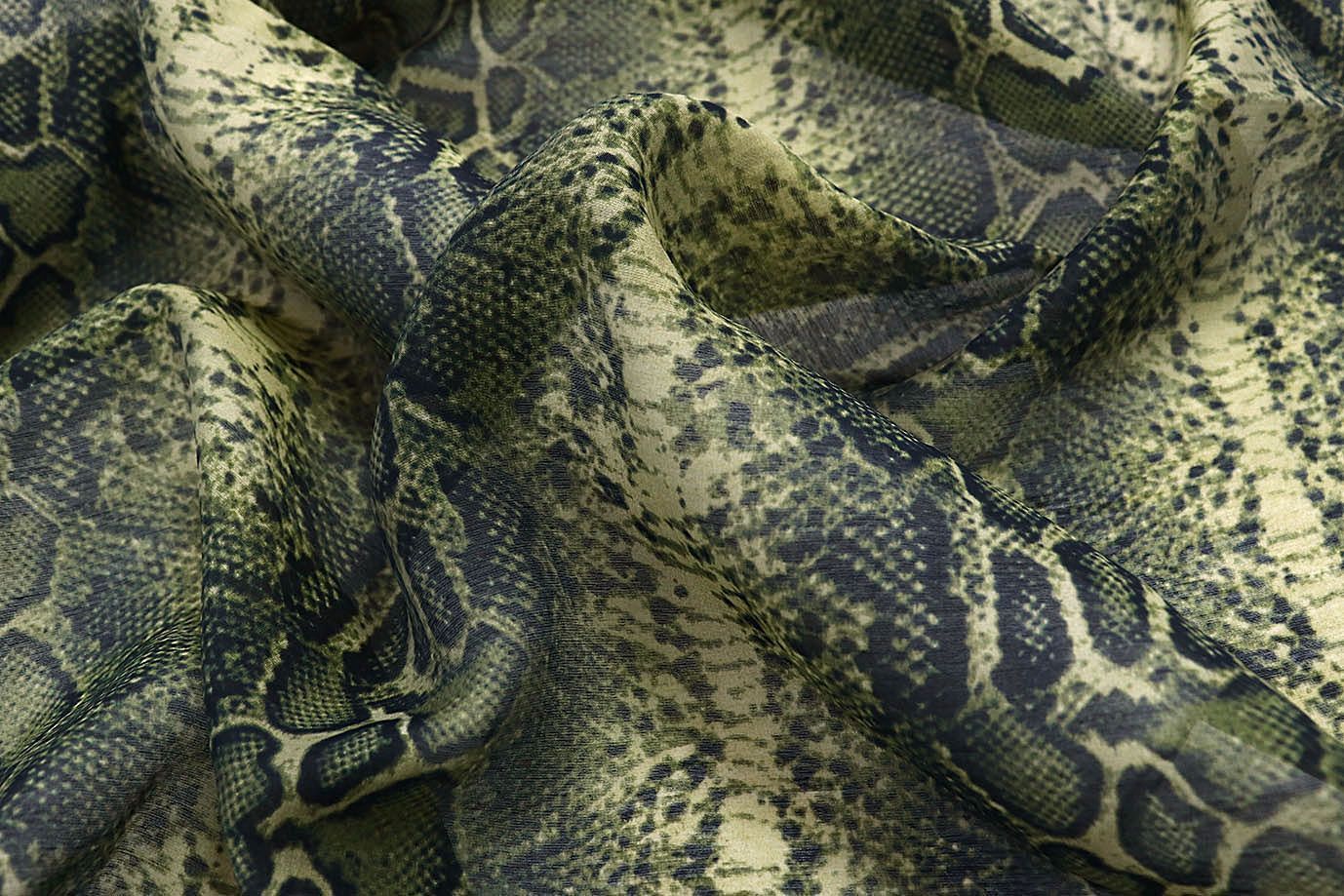 Органза принт/змея зелено-бежевая 3890-PY/D#2/C#2 Органза принт/змея зелено-бежевая 3890-PY/D#2/C#2