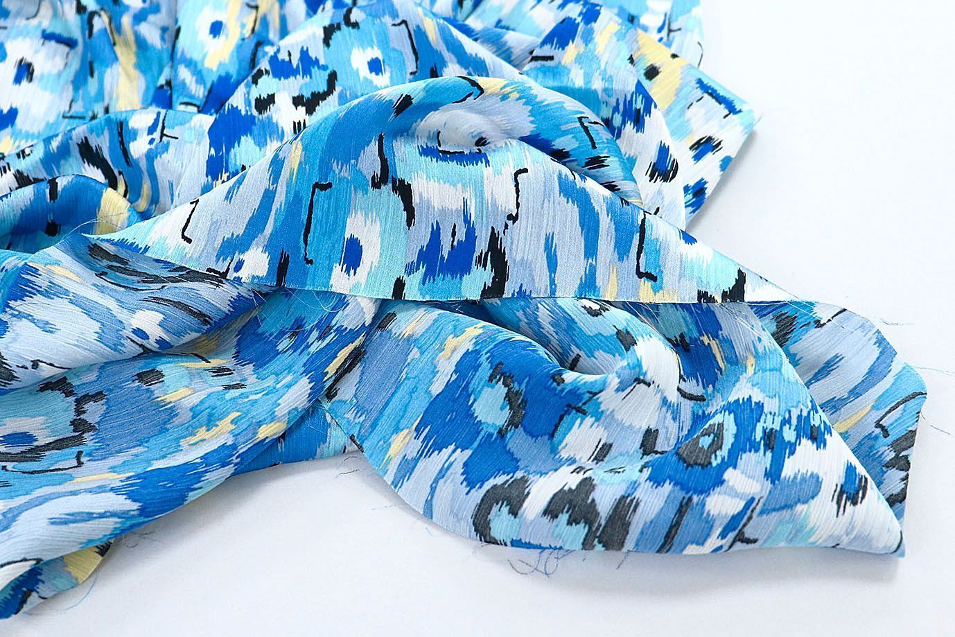 Сатин "София" креш принт/сине-голубой 3608-PY/D#1/C#1