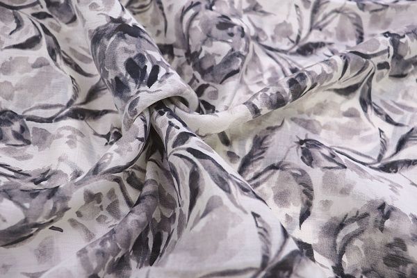 Органза принт/серо-молочный 3847-PY/D#8/C#1