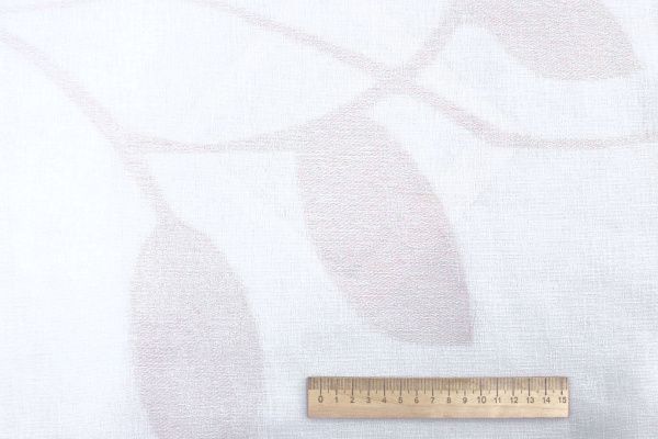 Тюль принт/розовый на белом 1520-16/C#Beige