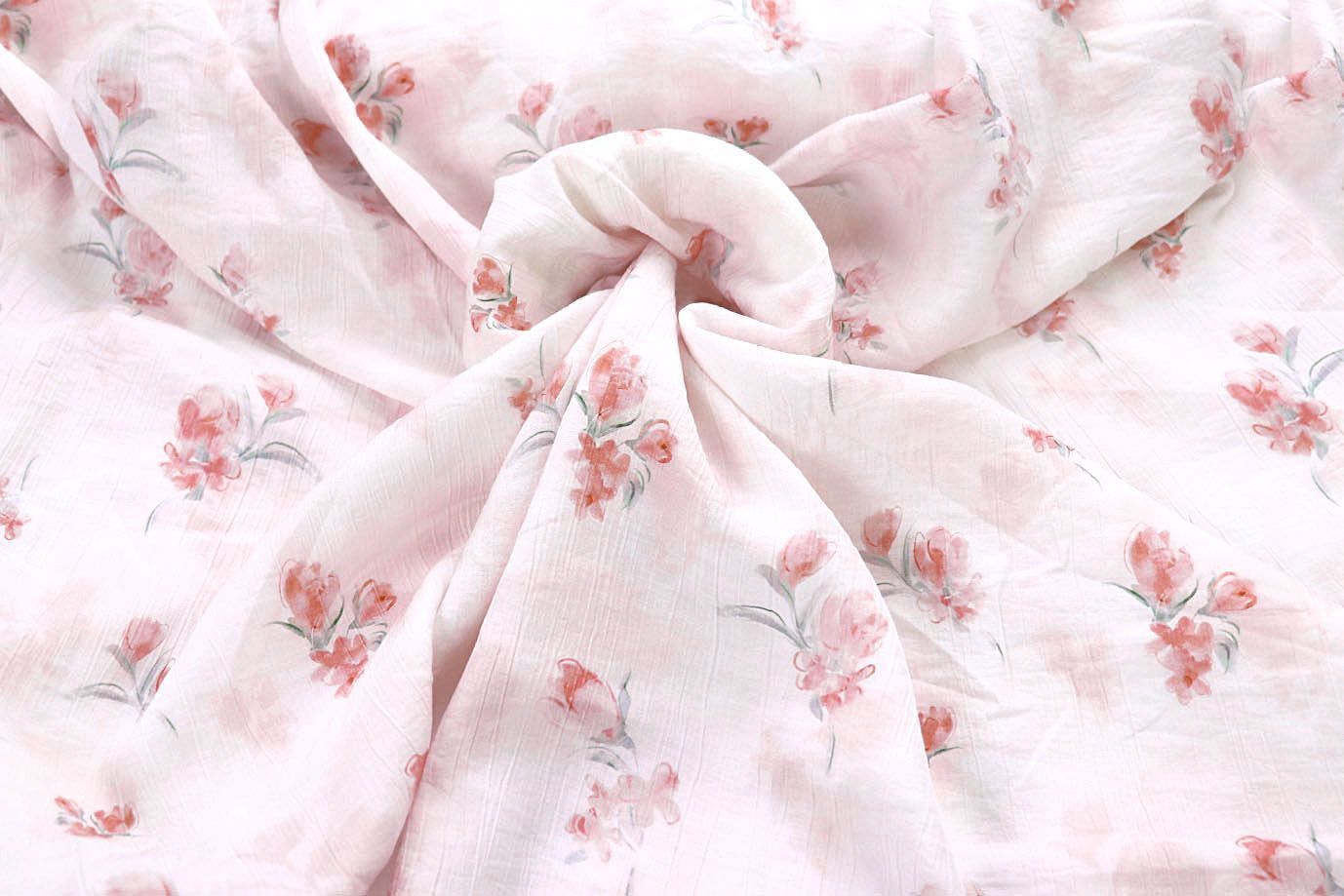 Лен "Медея" принт/цветы красные на белом 4098-PY/D#4/C#5