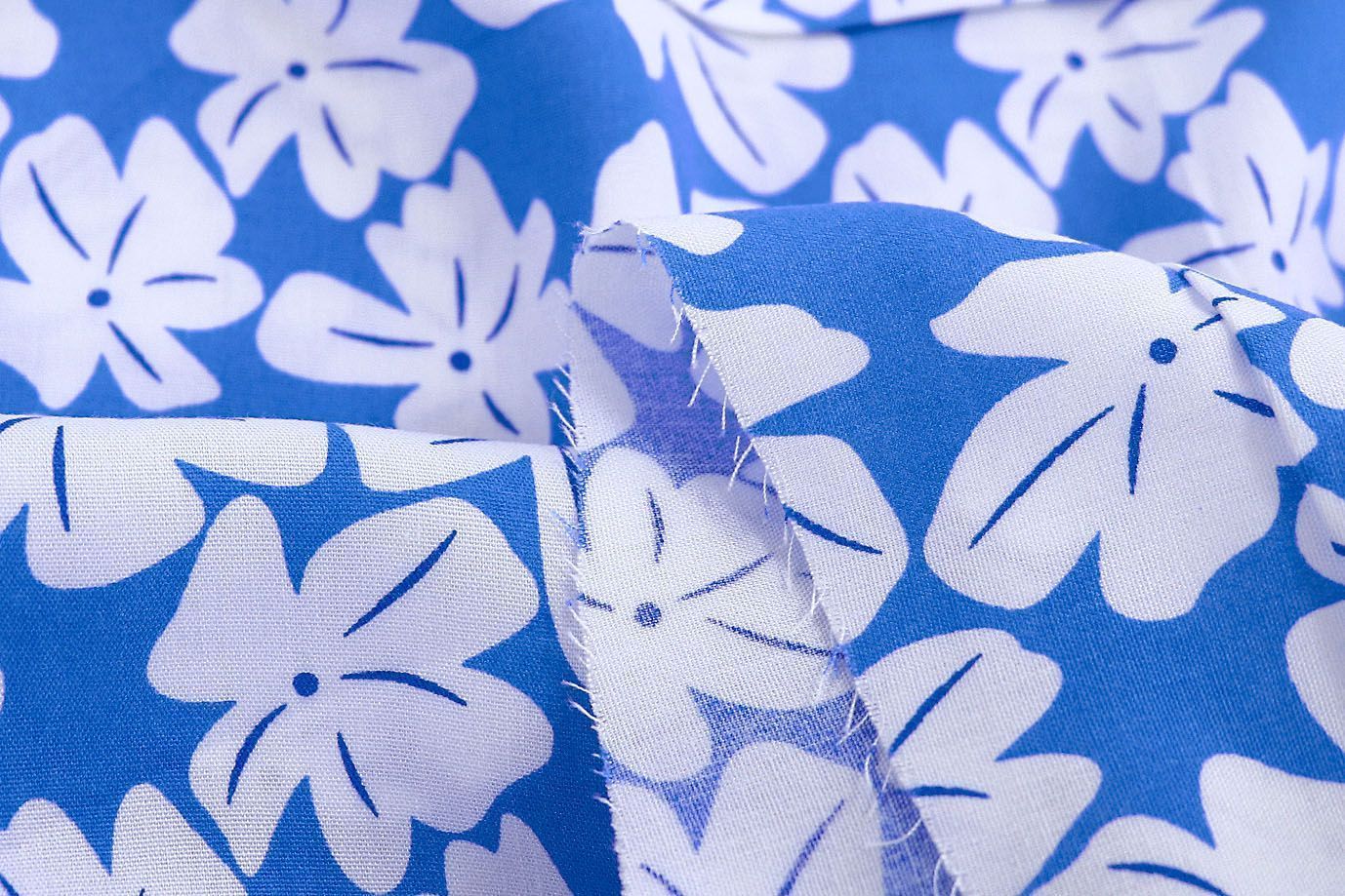 Штапель принт/цветы белые на синем 1382-PY/D#15/C#4