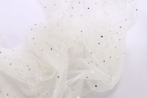 Сетка с пайетками/молоко SS-26264/D#1/C#1 (ярд)