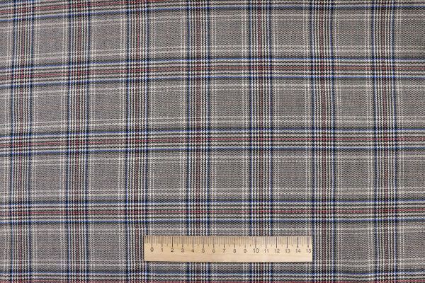 Костюмная ткань "Шотландка" принт/клетка серая 3079/D#11/C#2