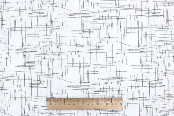 Муслин принт/черный на белом 1393-PY/D#8/C#1