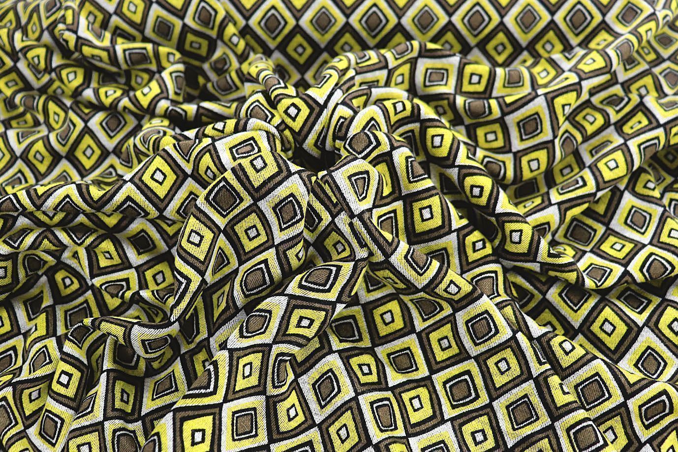 Трикотаж "Модал" принт/желто-серый 3561-PY/D#5/C#2