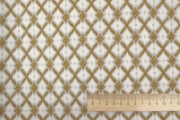 Трикотаж жаккард с люрексом принт/горчичный на молочном 3976-PY/D#3/C#1