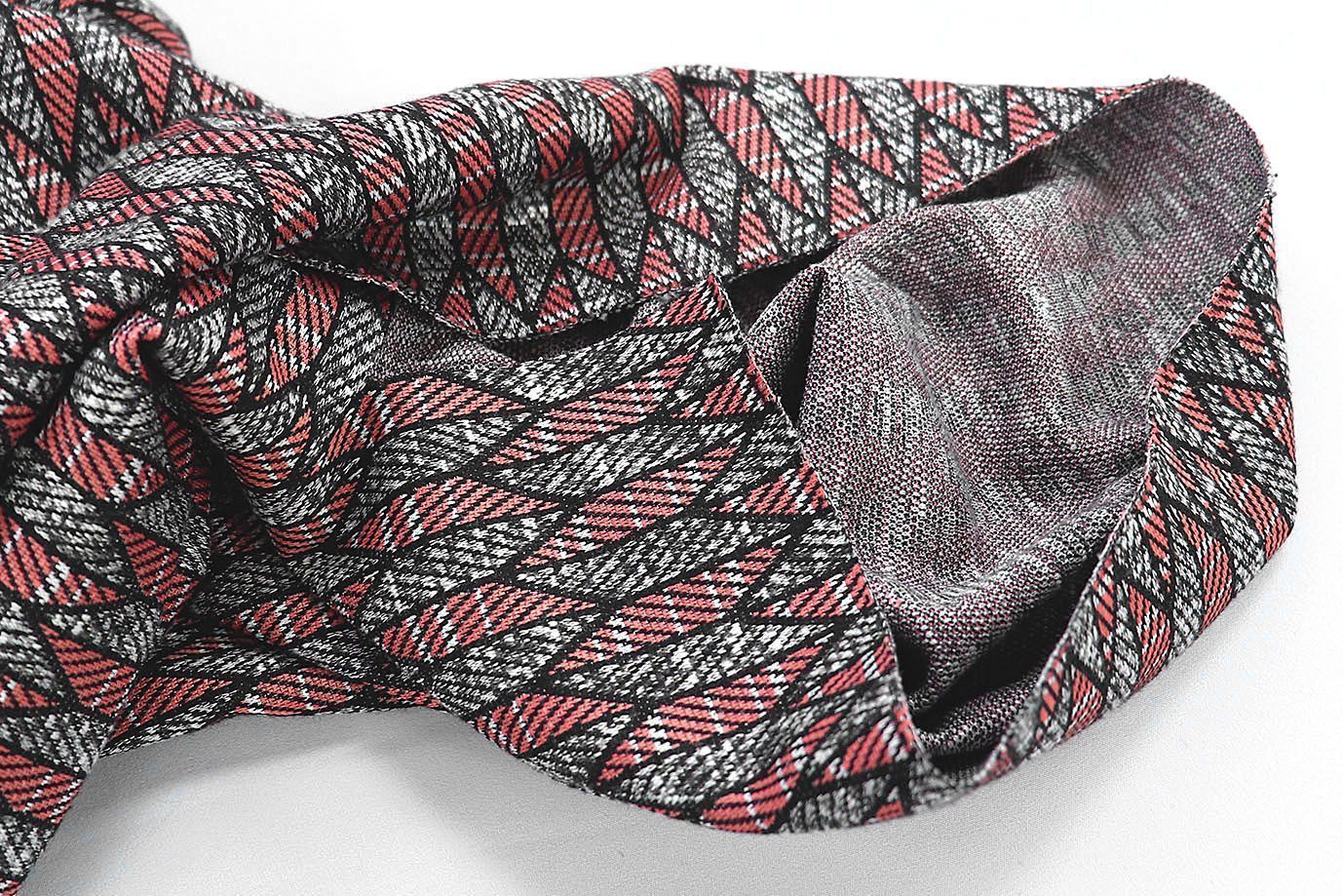 Трикотаж жаккард/серо-коралловый 2816-PY/D#3/C#2