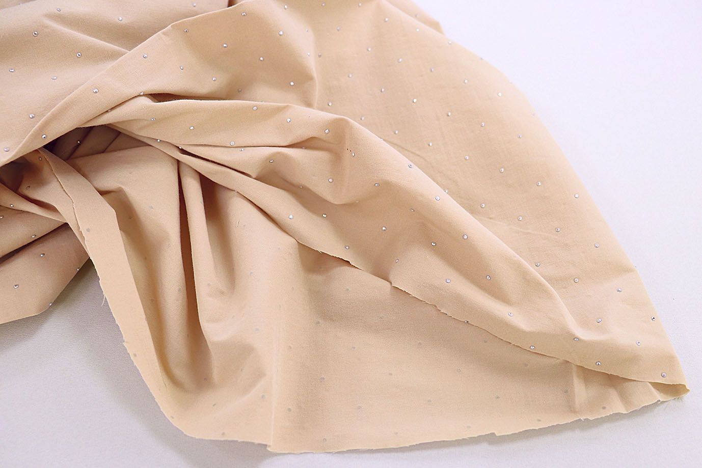 Хлопок нейлон со стразами/бежевый 3796-PY/C#6