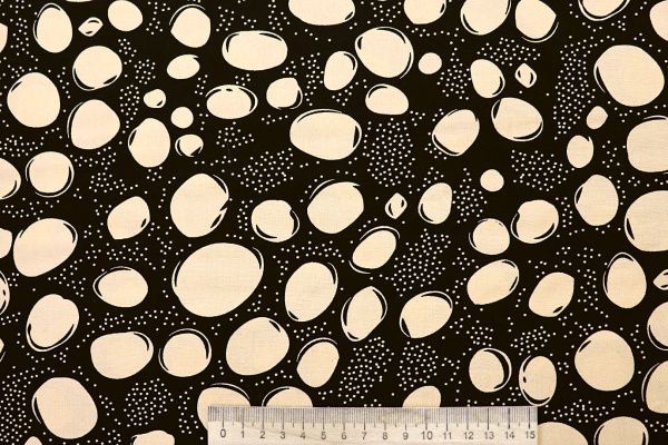 Штапель принт/кремовый на черном 4203-PY/D#96/C#1