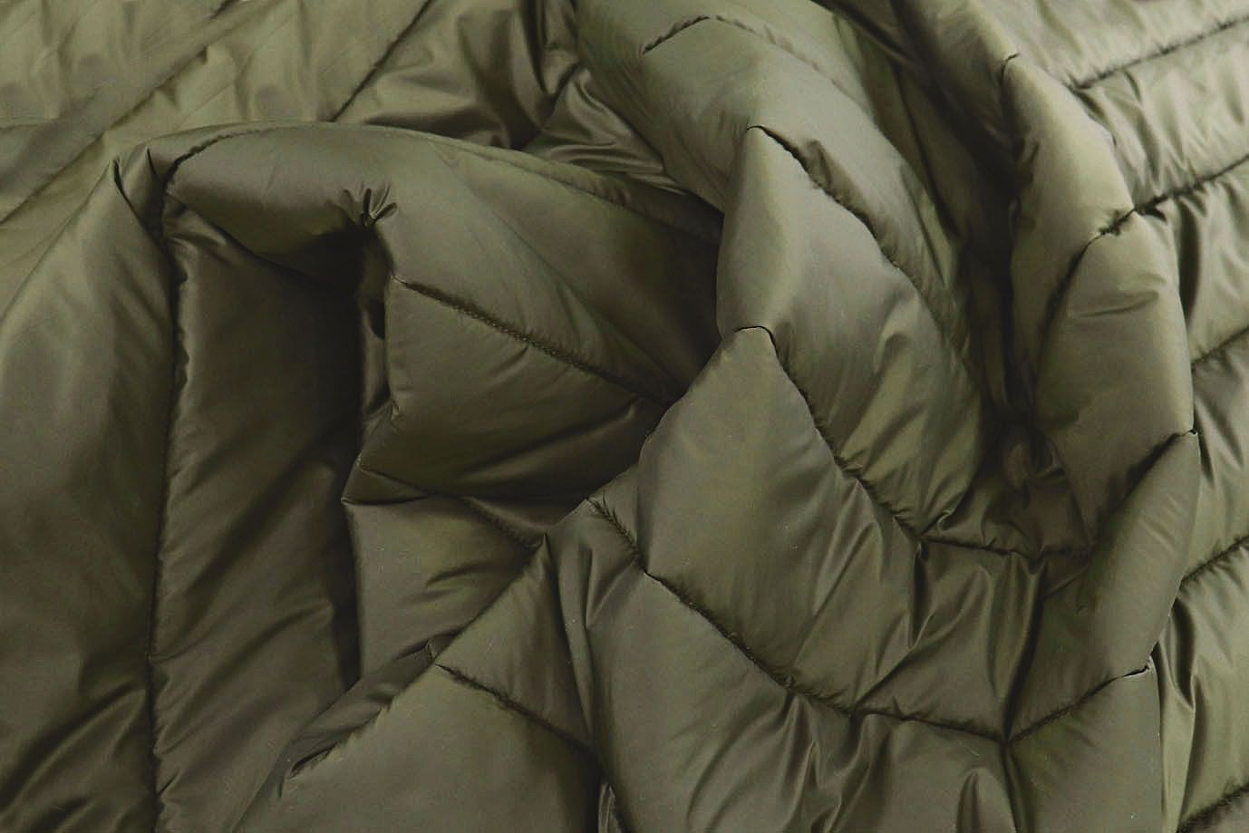 Ткань простеганная "Полоска"/болотный 7394/16+CC200