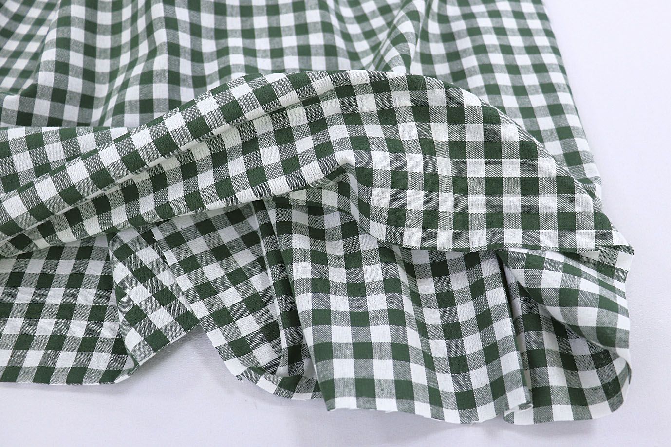 Хлопок принт/клетка зелено-белая 1386-PY/C#4