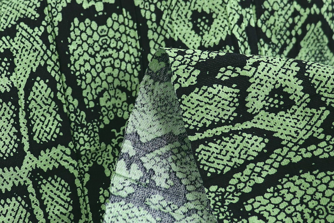 Лен N/R принт/змея черно-зеленая 3891-PY/D#10/C#1