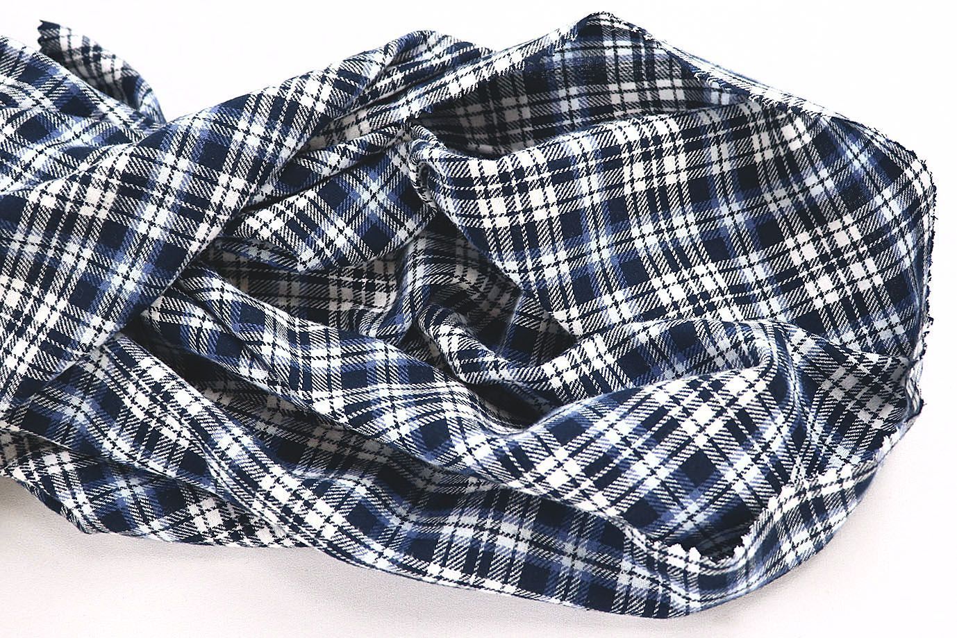 Рубашечная ткань принт/клетка бело-синяя 4015-PY/D#5233D