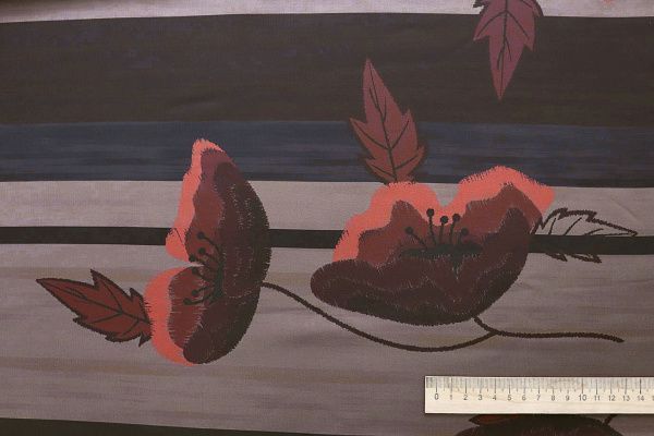 Шелк "Джулия" принт/цветы розово-бордовые на малиново-сером 4026-PY/D#1/C#2