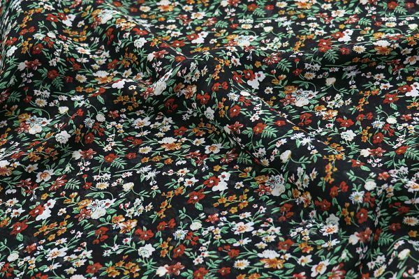 Шифон креп принт/цветы красно-белые на черном 3186-PY/D#9752-303/C#2