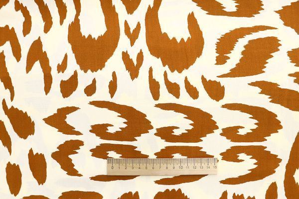 Штапель принт/коричневый на молочном 3858-PY/D#16/C#3