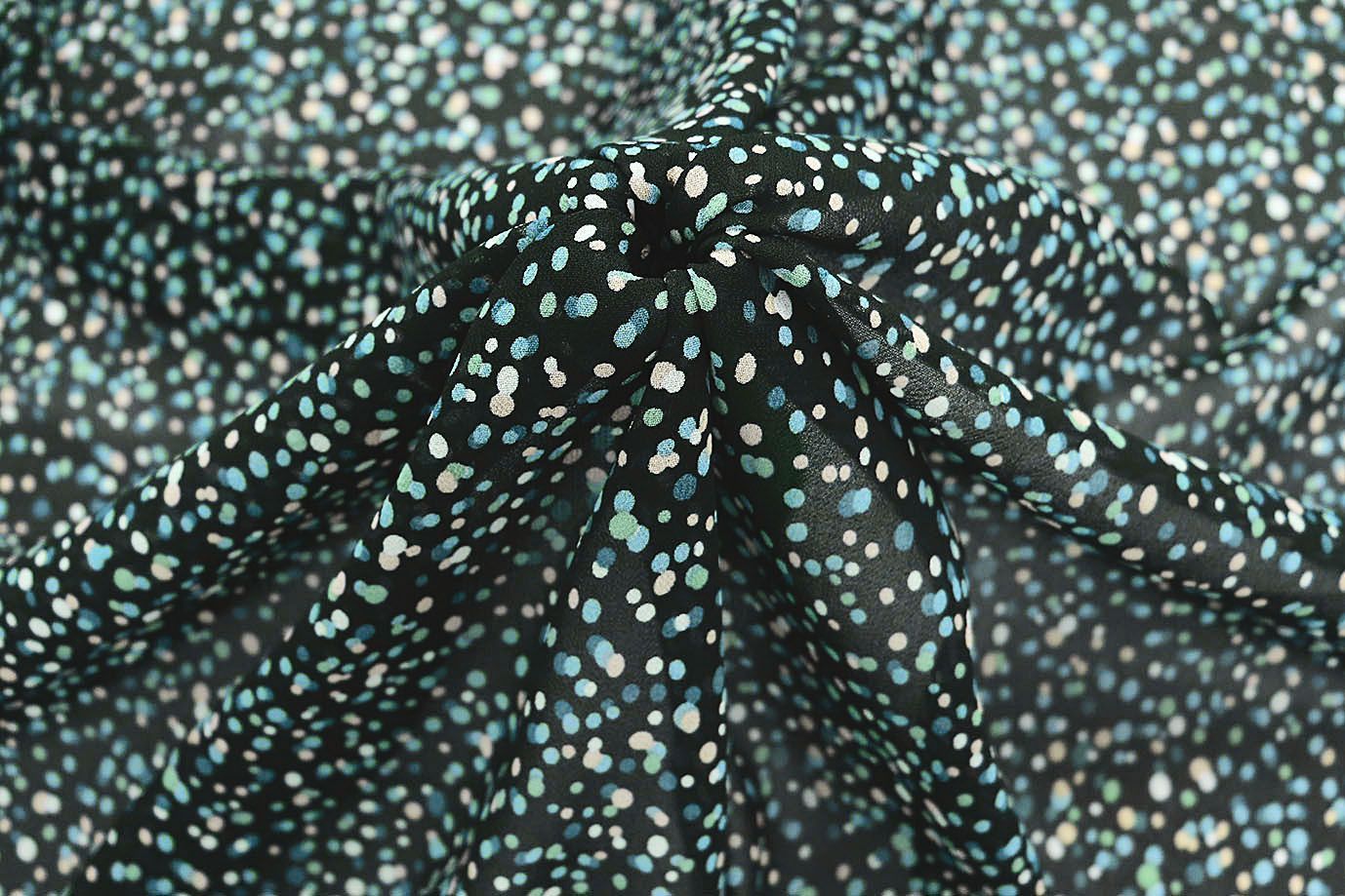 Шифон креп принт/зелено-желтый на черном 3639-PY/D#9/C#1