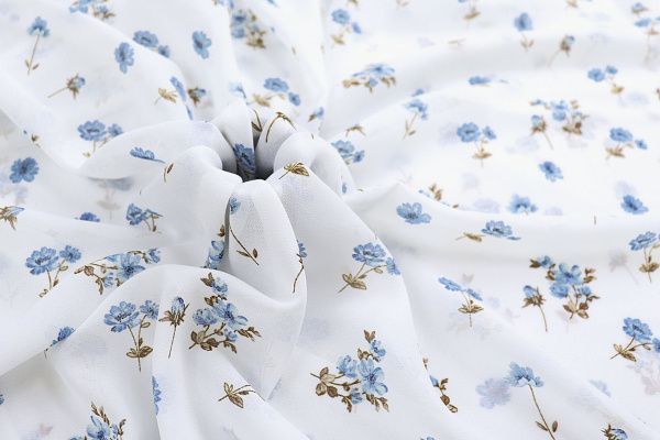 Шифон принт/цветы голубые на молочном 4241-PY/D#3/C#1