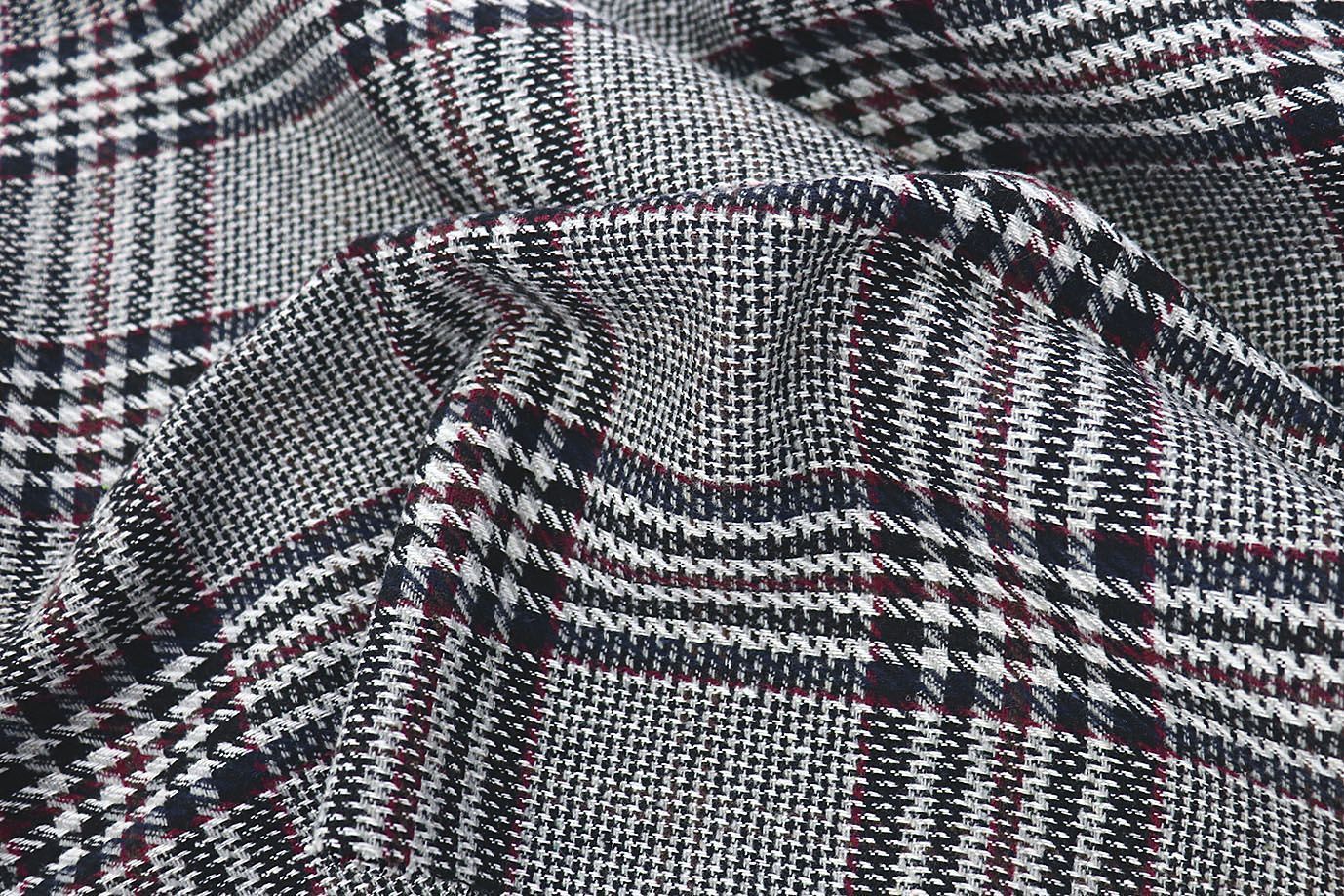 Пальтовая ткань принт/клетка красно-синяя AP211001088/D#743-8197B/C#1