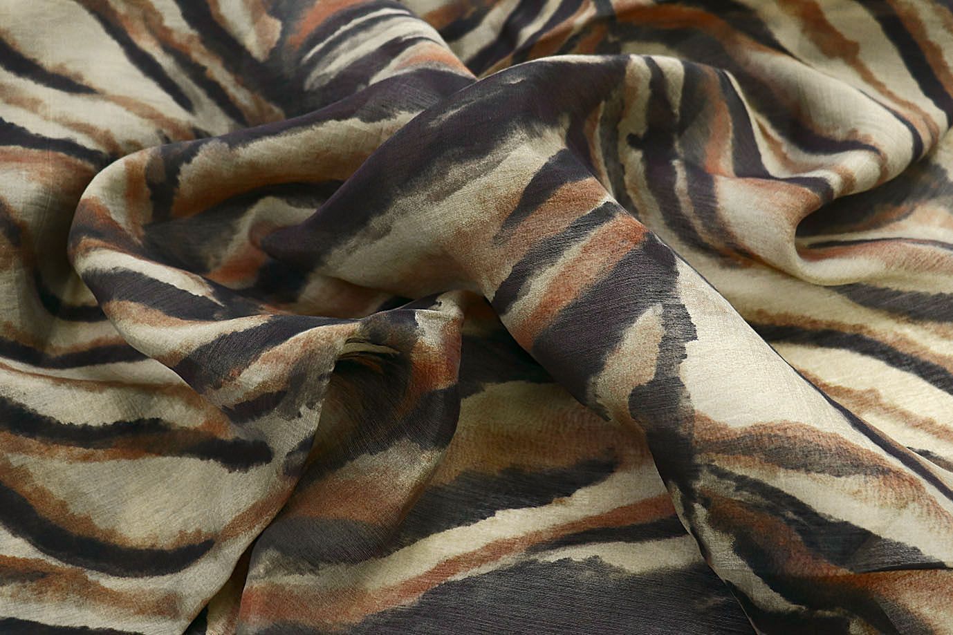 Органза принт/бежево-черный 3890-PY/D#1/C#1 Органза принт/бежево-черный 3890-PY/D#1/C#1