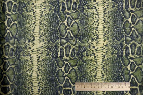 Органза принт/змея зелено-бежевая 3890-PY/D#2/C#2