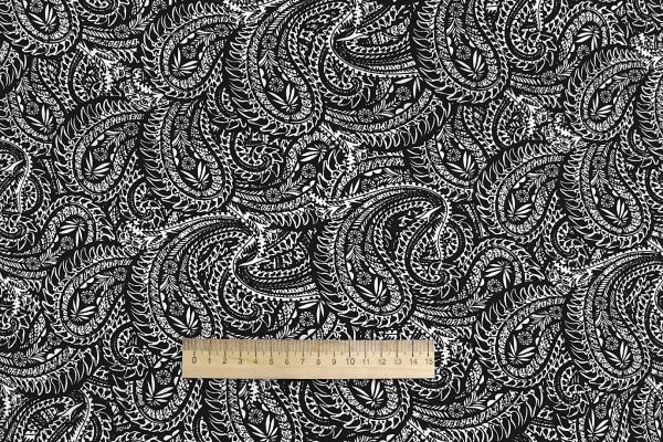 Штапель принт/узор белый на черном 1374-PY/D#26/C#10