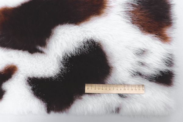 Искусственный мех "Песец" принт/корова коричнево-белая 289-25001/C#2 (50506) (50514)