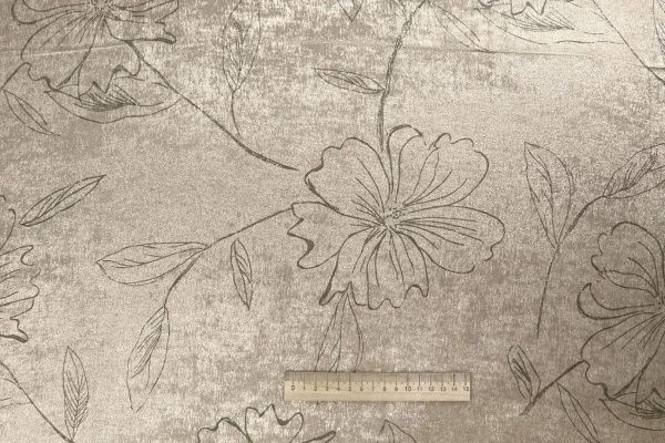 Шелк "Шиммер" жаккард/цветы на золотистом 4028-PY/C#2