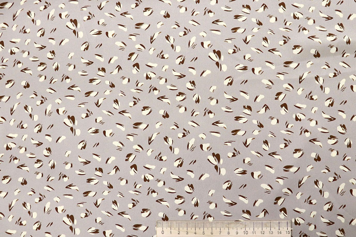 Шелк сатин принт/коричнево-кремовый на бежево-сером 4102-PY/D#2/C#2