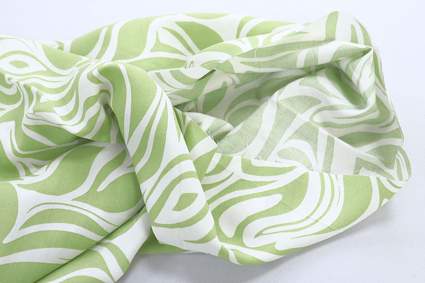 Штапель принт/зеленый на белом 3858-PY/D#3/C#1