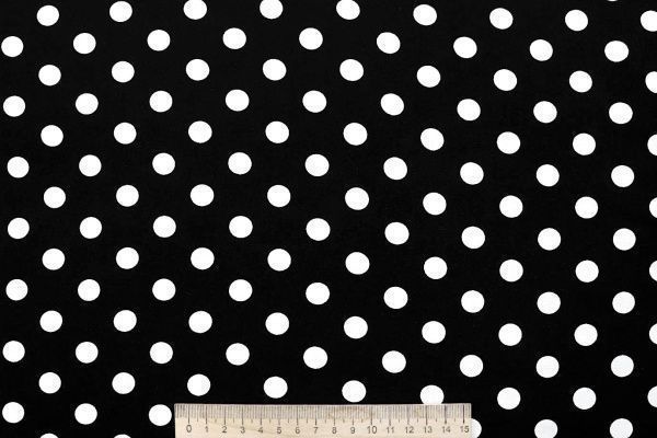 Штапель принт/горох белый на черном 4203-PY/D#107/C#34