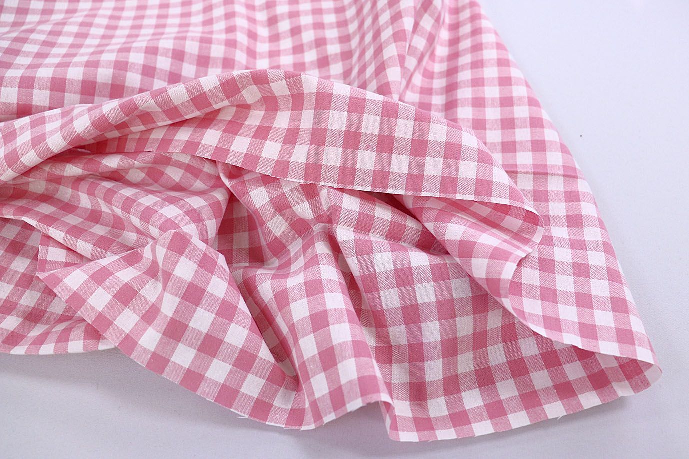 Хлопок принт/клетка розово-белая 1386-PY/C#2