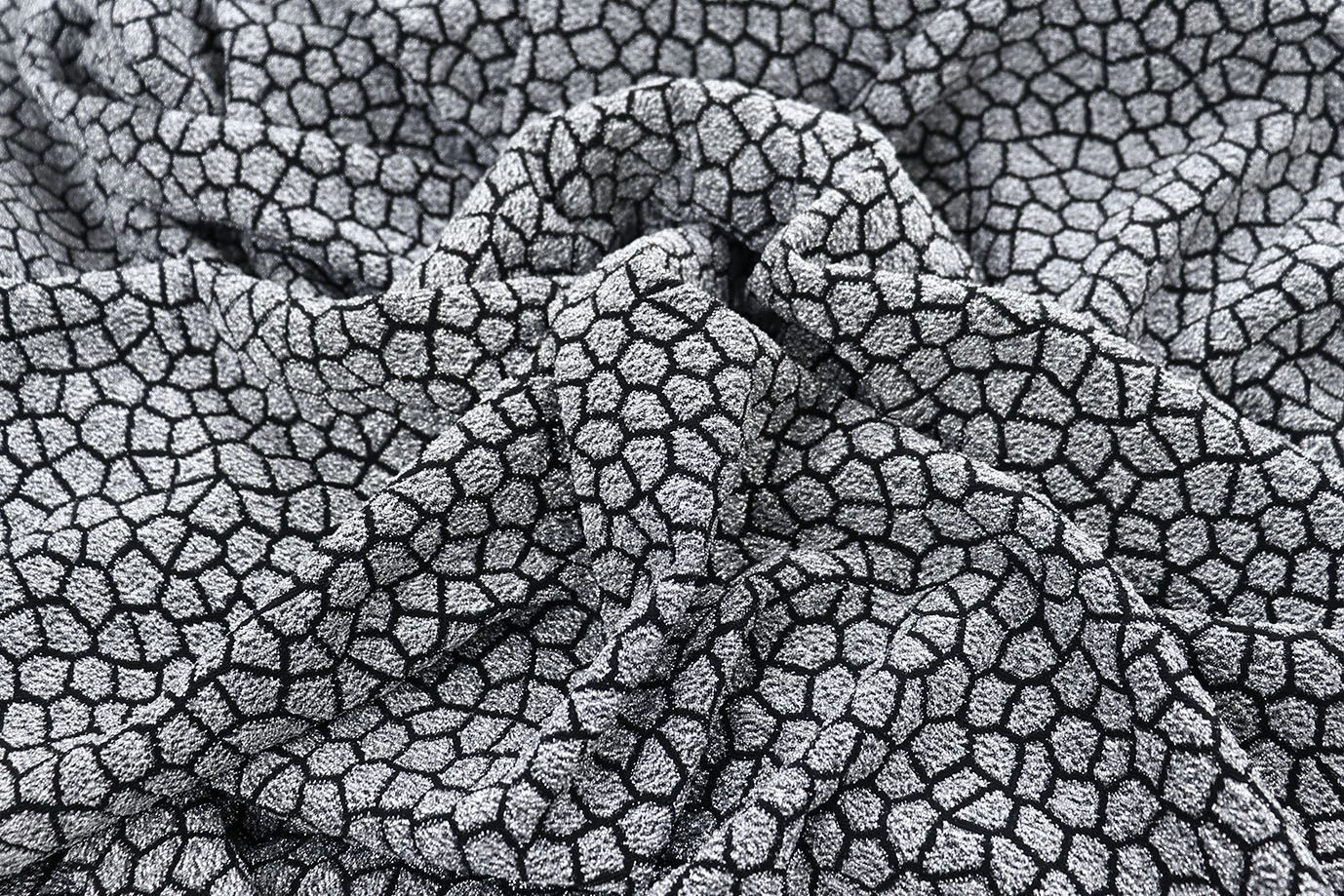 Трикотаж жаккард с люрексом принт/серебряный 4040-PY/D#3/C#1