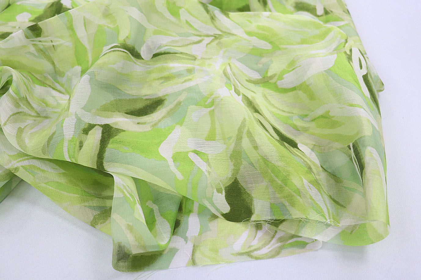 Органза принт/салатово-зеленый 3847-PY/D#6/C#1