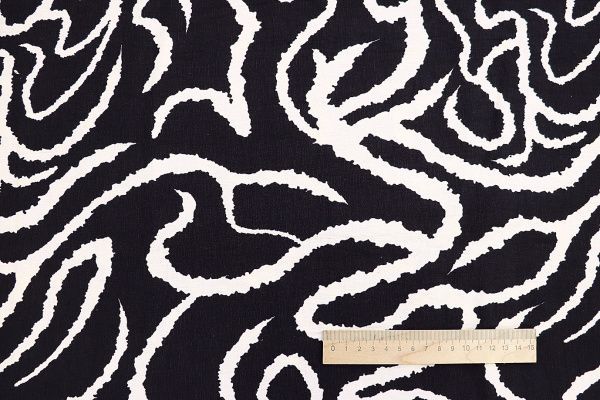 Лен БОХО принт/бело-черный 3857-PY/D#5/C#5