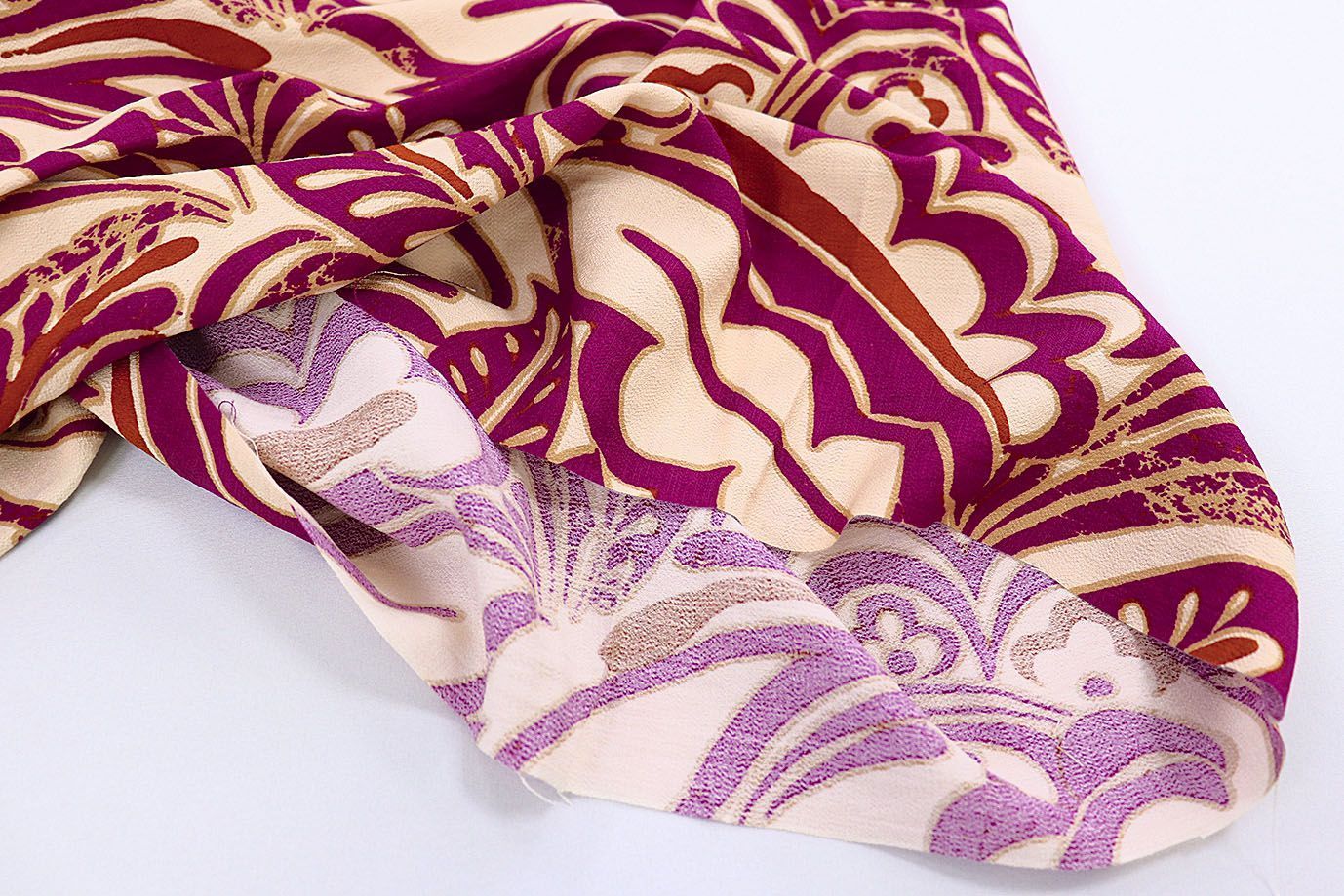 Лен БОХО принт/фиолетово-коричневый на бежевом 3810-PY/D#7/C#2