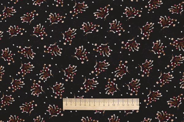 Шифон принт/цветы белые на черном 3707-PY/D#29/C#6